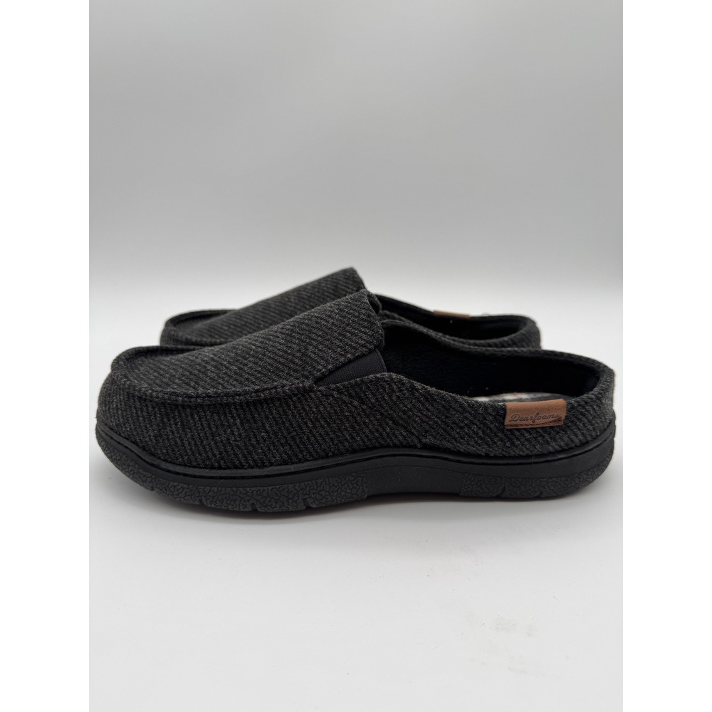 Dearfoams Men's Slippers Black Memory Foam Size 11-12 Slip On Comfort - Picture 2 of 7